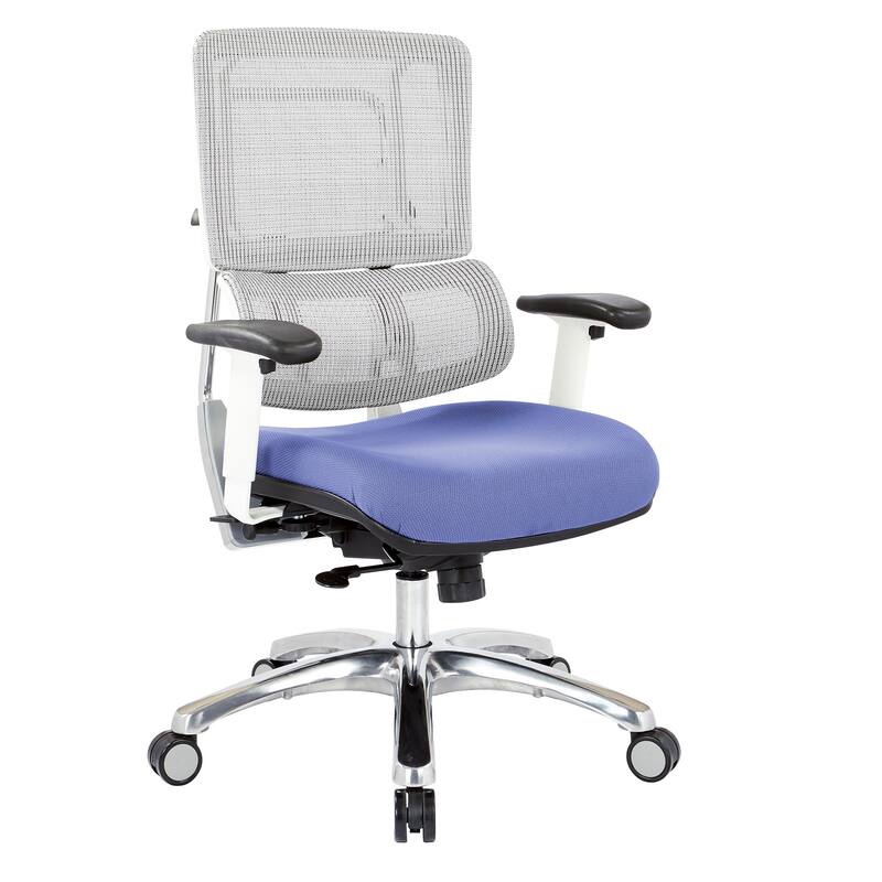 Breathable Mesh Chair with Custom Fabric Seat - sky