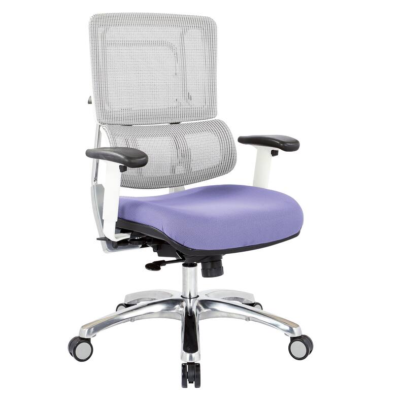 Breathable Mesh Chair with Custom Fabric Seat - violet