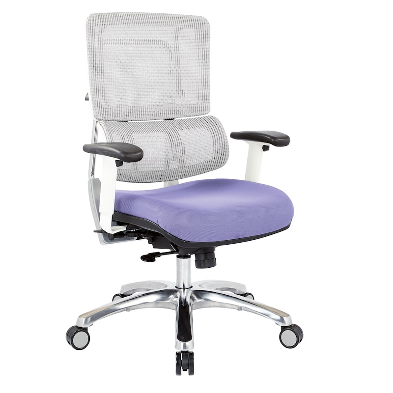 Breathable Mesh Chair with Custom Fabric Seat - violet