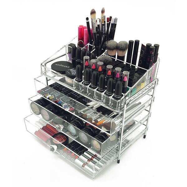 Shop Ondisplay 4 Tier Chromed Steel Frame Acrylic Cosmetic Makeup