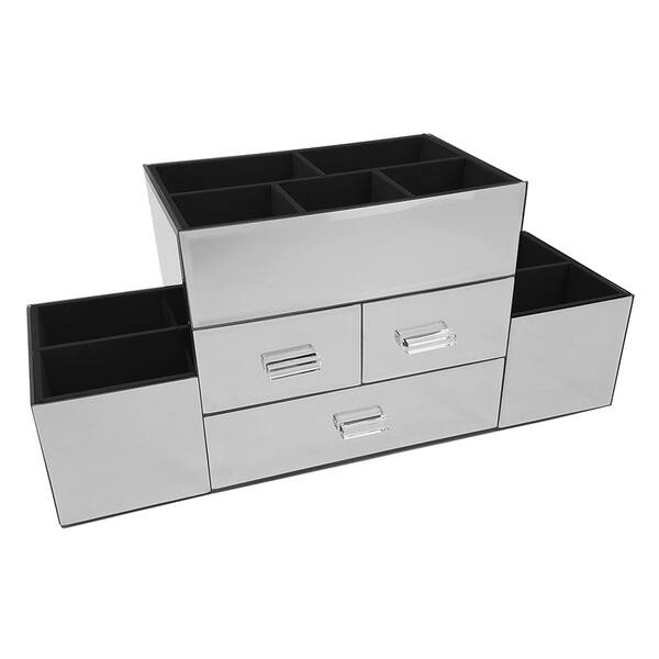 Shop Ondisplay Amara 3 Drawer Tiered Silver Mirrored Makeup