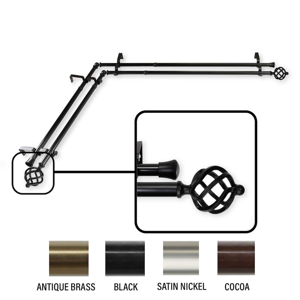 InStyleDesign Torison Corner Window Double Curtain Rod 13/16 inch dia.