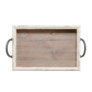 Elements 18-Inch White Edge Wood Tray