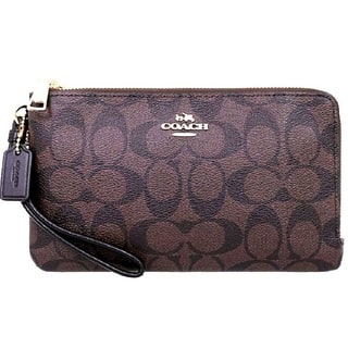 Coach Handbags Our Best Clothing Shoes Deals Online At Coach Signature Double Zip Wristlet Wallet 16109 Brown Black