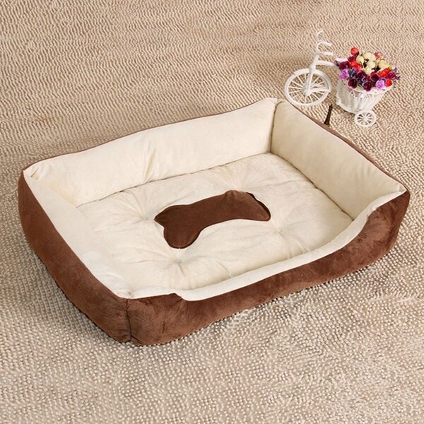 plush dog house bed