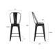 Edgemod Trattoria 24" High Back Counter Stool (Set of 4) - Thumbnail 8