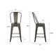 Edgemod Trattoria 24" High Back Counter Stool (Set of 4) - Thumbnail 25