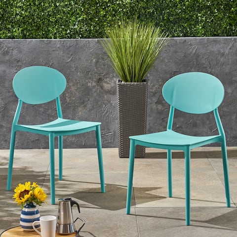 Westlake Outdoor Plastic Chairs (Set of 2) by Christopher Knight Home