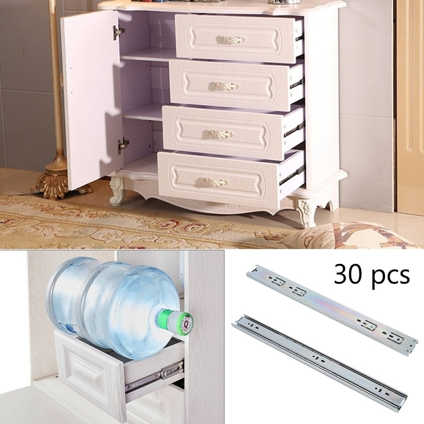 Shop Cold Rolled Steel Drawer Track 15 Pairs Telescopic Cabinet
