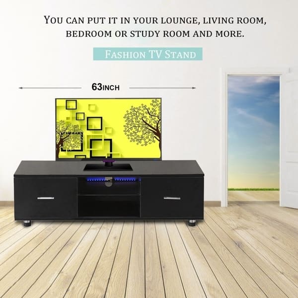 Shop Modern Storage Tv Cabinet Entertainment High Glossy Tv Stand