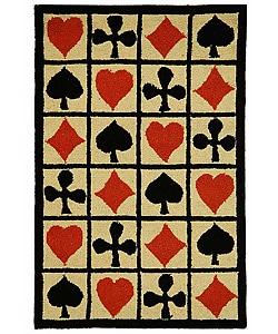 Hand hooked Poker Ivory Wool Runner (2'6 x 8') Safavieh Runner Rugs