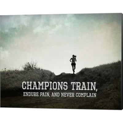 Sports Mania 'Champions Train Woman Black and White' Canvas Art