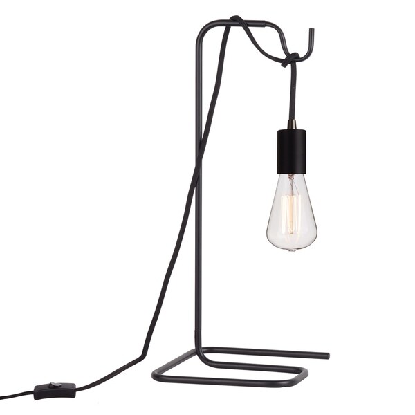 Designer Series 18" Black Table Lamp with Vintage Bulb. Opens flyout.