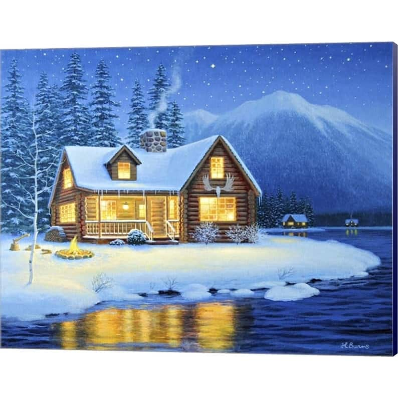 Heather Burns 'Starlight Cabin' Canvas Art