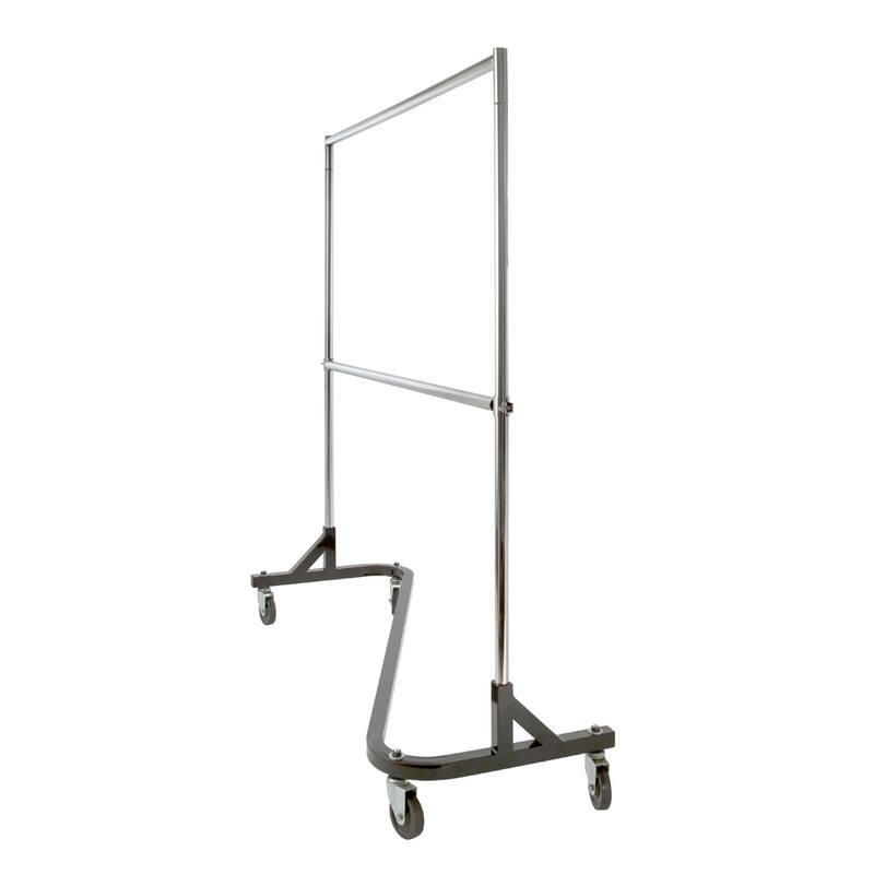Econoco - RZH/60 - Chrome Add-On Hangrail for RZK/7 Rolling Rack Sold in Pack of 6