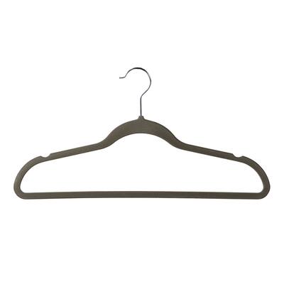 Econoco - HSL17PG50 - Grey Velvet Suit Hanger with Notches and Crossbar Sold in Pack of 50