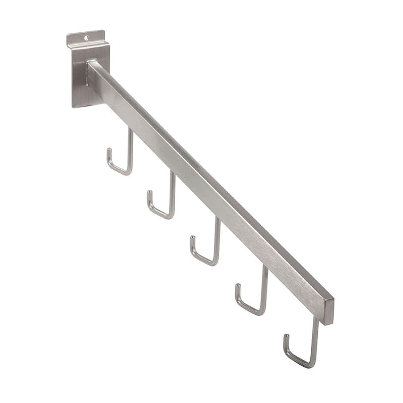 Econoco - BQRW5HSN 5 Hook Rectangular Waterfall for Slatwall in Satin Nickel. Pack of 24