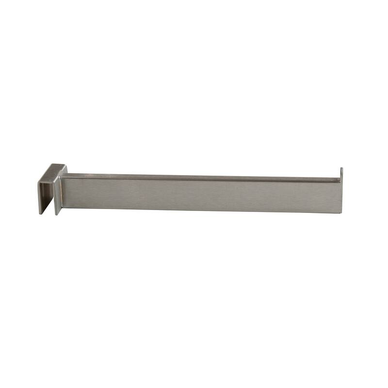 Econoco - RH/12-SC - 12" Straight Rectangular Satin Chrome Tubing Faceout for Rectangular Hangrail Sold in Pack of 24