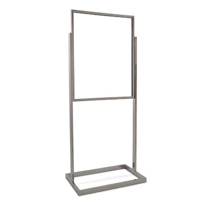 Econoco BH30 Bulletin Sign Holder with Rectangular Tubing Base, 22" x 28" opening, Chrome
