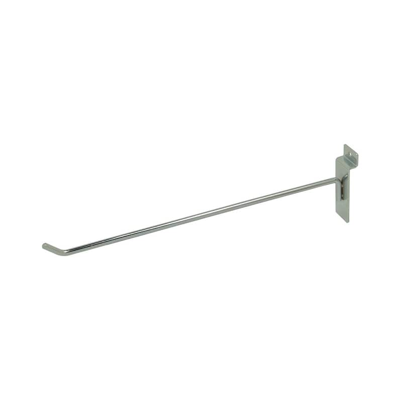 Econoco Deluxe Hook for Slat Wall, 12" Chrome (Pack of 96)