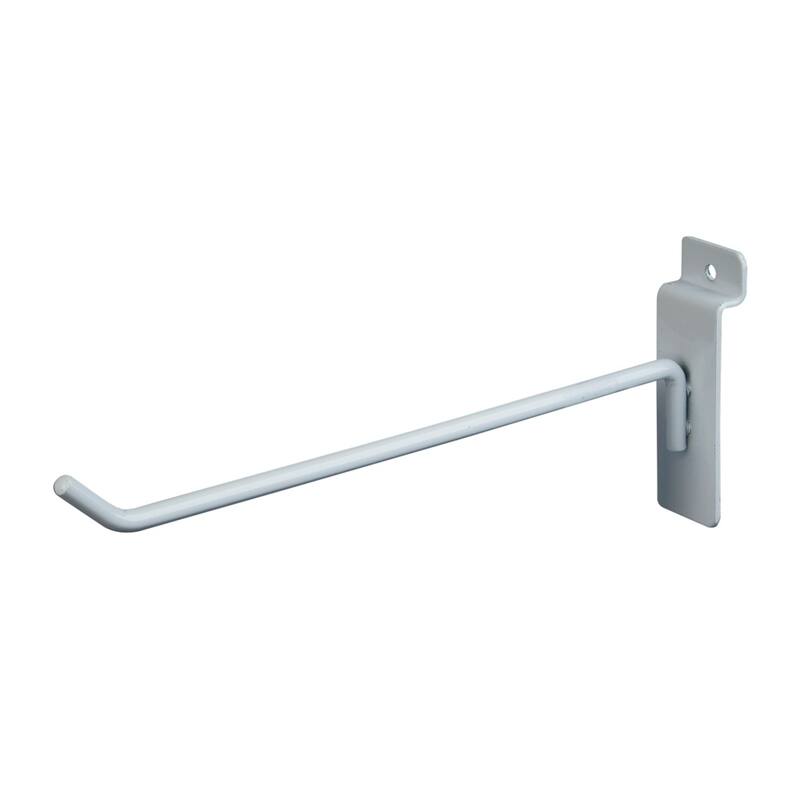 Econoco - EWH/H8 - 8" Deluxe White Slatwall Hook Sold in Pack of 96