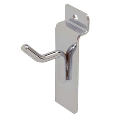 Econoco Deluxe Hook for Slat Wall, 1" Chrome (Pack of 96)