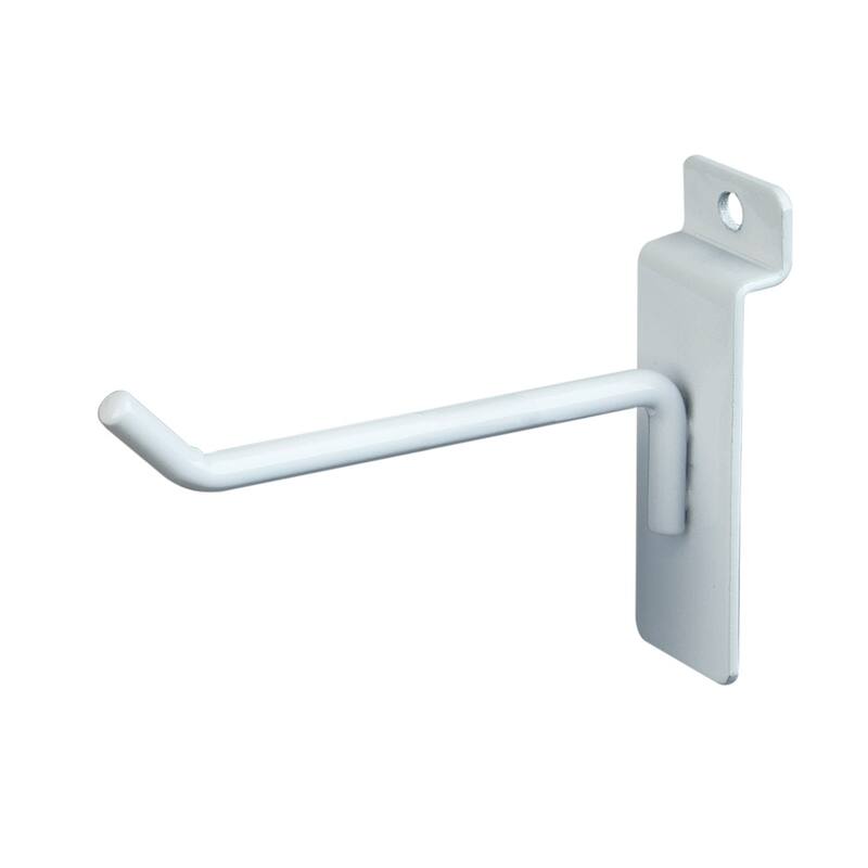 Econoco Commercial Slatwall Deluxe Hook, 4", White (Pack of 96)