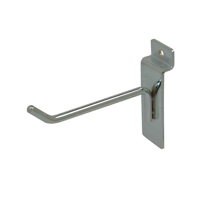 Econoco Deluxe Hook for Slat Wall, 4" Chrome (Pack of 96)