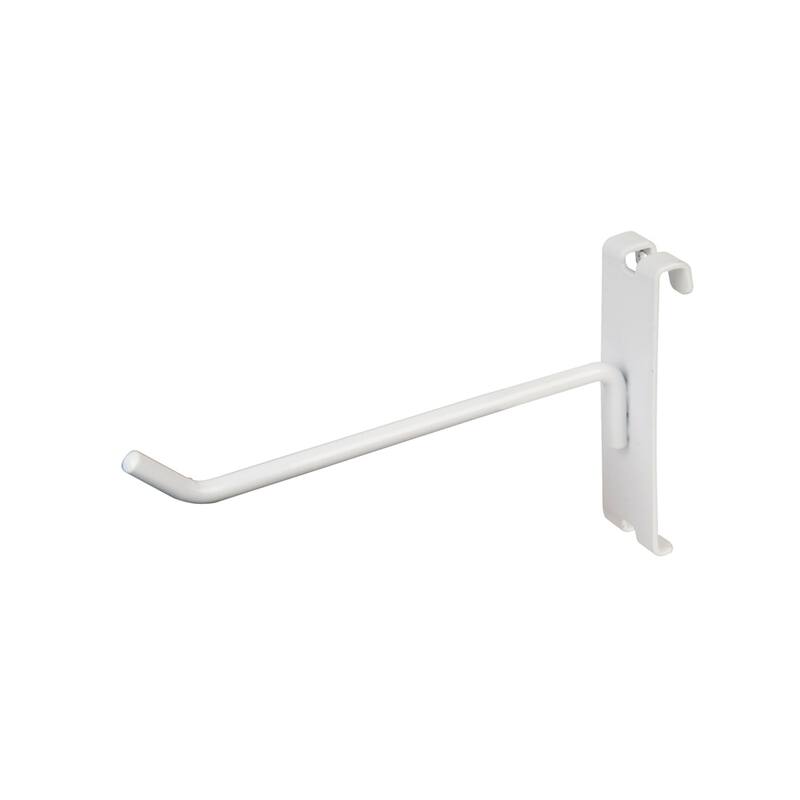 Econoco Commercial Metal Grid Hook, 6", White (Pack of 96)