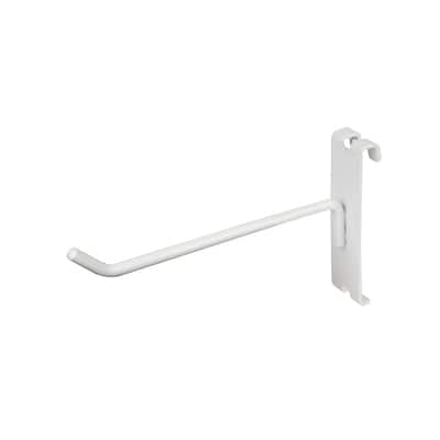 Econoco Commercial Metal Grid Hook, 6", White (Pack of 96)
