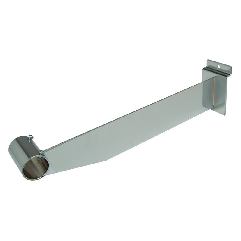 Econoco - SW/RT - 12" Chrome Bracket to Hold 1 1/4" Round Tubing Hangrail on Slatwall Sold in Pack of 24