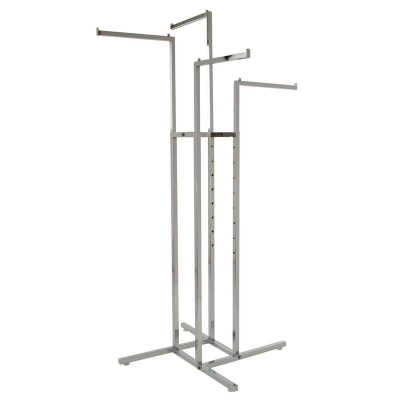 Econoco Heavy Duty Chrome 4 Way Rack with Adjustable Height Arms