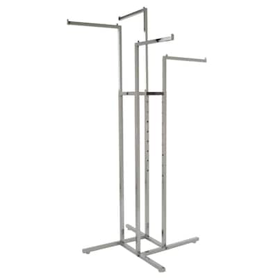 Econoco Heavy Duty Chrome 4 Way Rack with Adjustable Height Arms