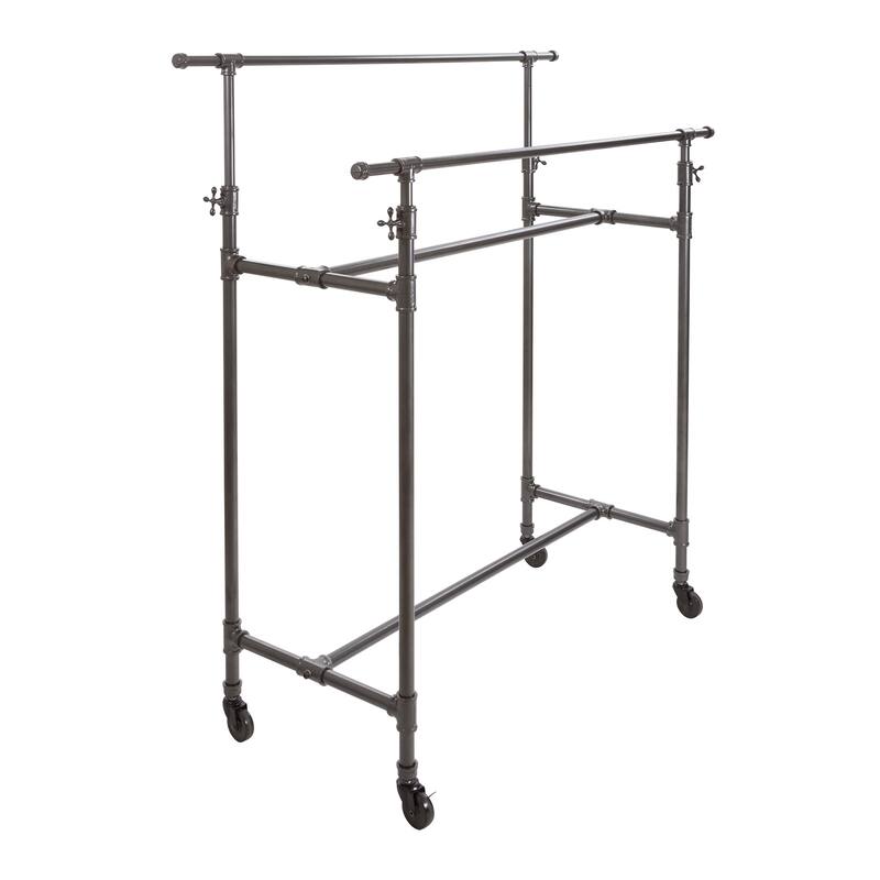 Econoco Pipeline Adjustable Double Bar Box Rack, Anthracite Grey