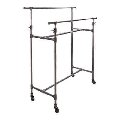 Econoco Pipeline Adjustable Double Bar Box Rack, Anthracite Grey