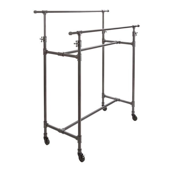 Econoco Pipeline Adjustable Double Bar Box Rack, Anthracite Grey