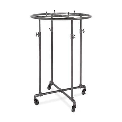 Econoco Pipeline 36" Round Garment Rack, Adjustable Height