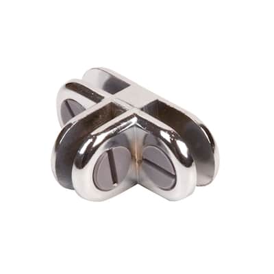 Econoco - CON/3 - Chrome 3-Way Connector for Glass Cubbies Sold in Pack of 200