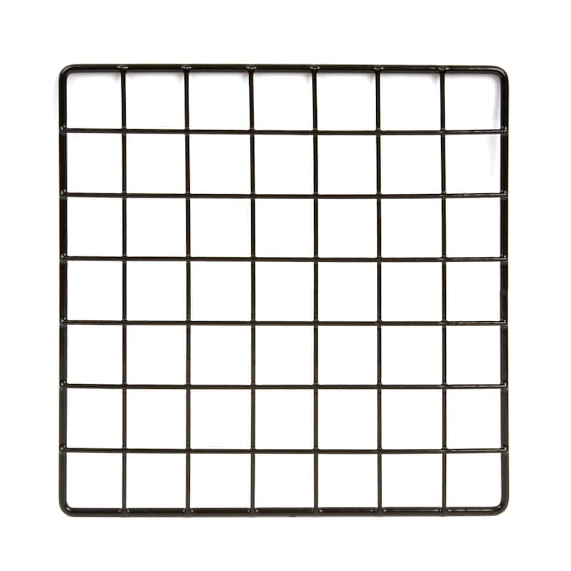 Econoco Commercial Epoxy Coated Grid Cubbies, 10" Length x 10" Width, Black (Pack of 48)