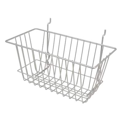ECONOCO CHROME NARROW BASKET FOR SLATWALL, GRID OR PEGBOARD - Pack of 6