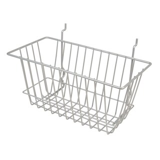 ECONOCO CHROME NARROW BASKET FOR SLATWALL, GRID OR PEGBOARD - Pack of 6