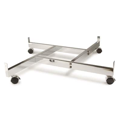 Econoco 4-Way Base with Casters for 2' Grid Panel display, Chrome
