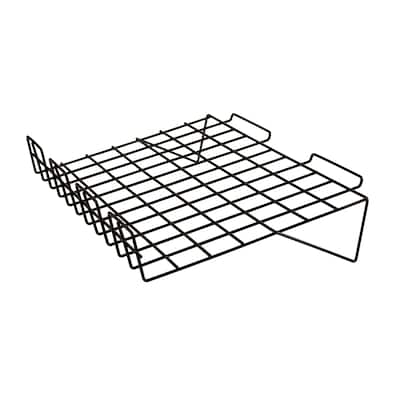 Econoco Sloping Shelf for Slatwall or Slatgrid, with 3" Lip, Black - Pack of 6
