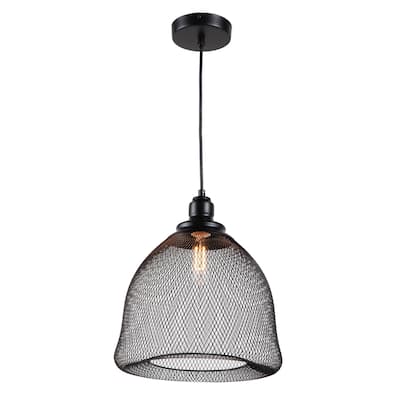 Transitional 1-light Black Pendant