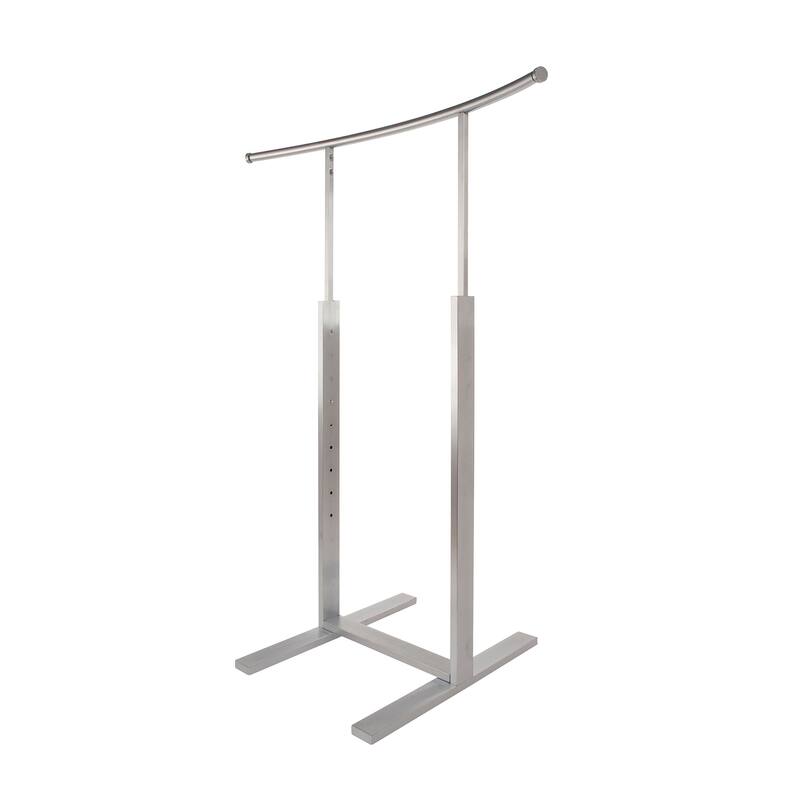 Econoco - BA45HFRSC Bauhaus Curves Series Single Bar Merchandiser with C-shaped Hangrail in Satin Chrome Finish