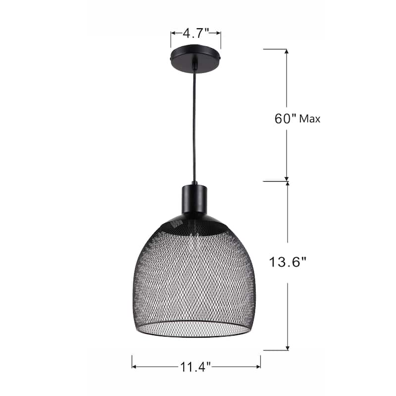 Transitional 1-light Black Pendant