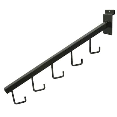 Econoco - EBL/5H - 16" Black 5-Hook Square Tubing Waterfall Faceout for Slatwall Sold in Pack of 24