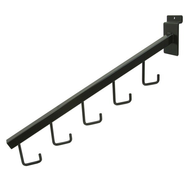Econoco - EBL/5H - 16" Black 5-Hook Square Tubing Waterfall Faceout for Slatwall Sold in Pack of 24