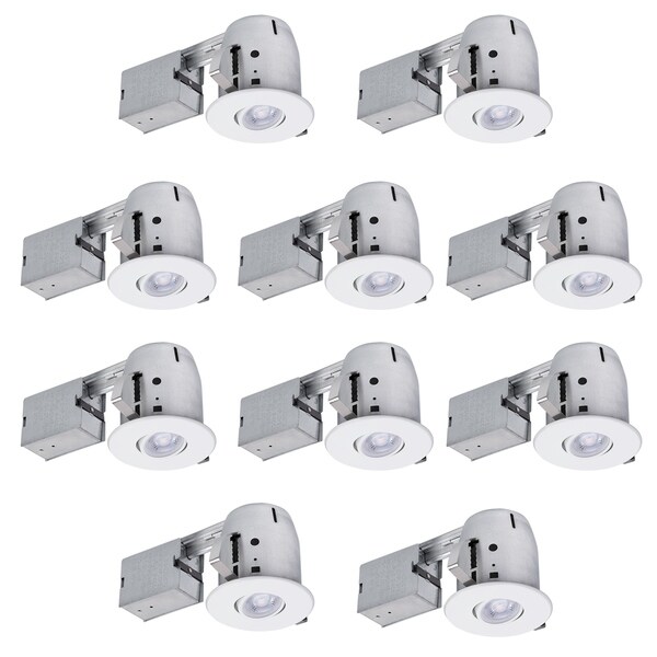 4 in. White IC Rated Recessed Lighting Kit (10-Pack). Opens flyout.