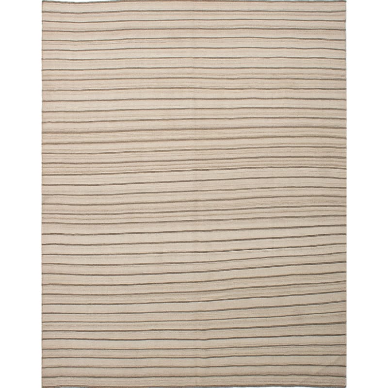Flat-weave Ankara Cream Wool Kilim